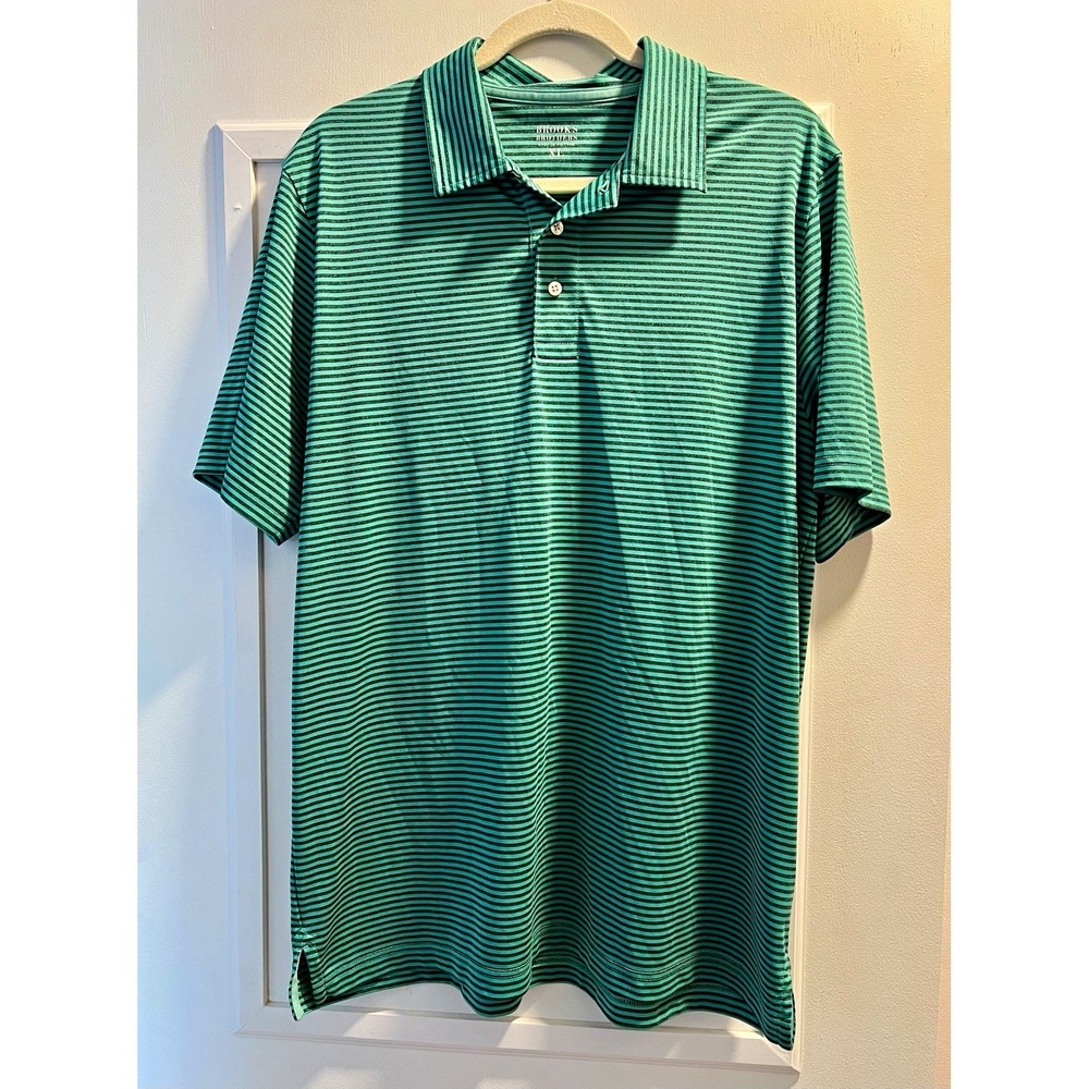 Brooks Brothers Men’s XL Green/Black Striped Stretch Polo Shirt Golf 48x30 *READ
